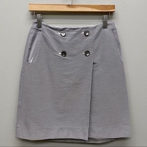 The Limited Wrap Front Sailor Skirt Size 2 Blue‎ White Textured Stripes Pockets
